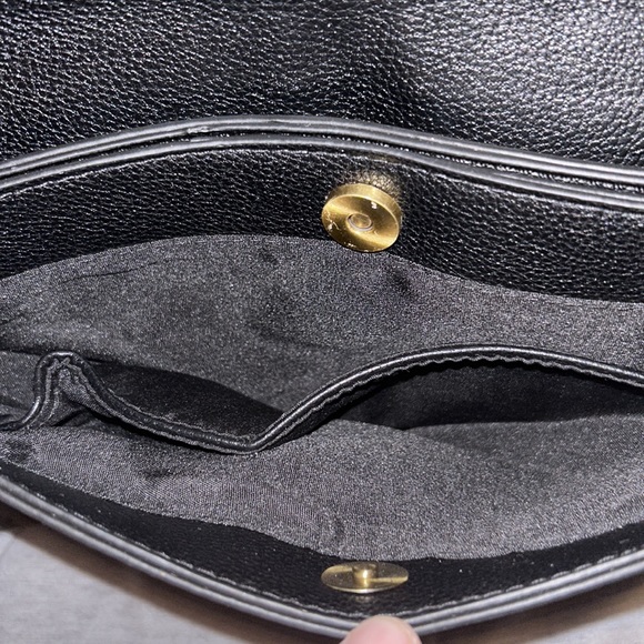 Brand new, NEVER used vegan? leather clutch with detachable shoulder strap. - Picture 6 of 10